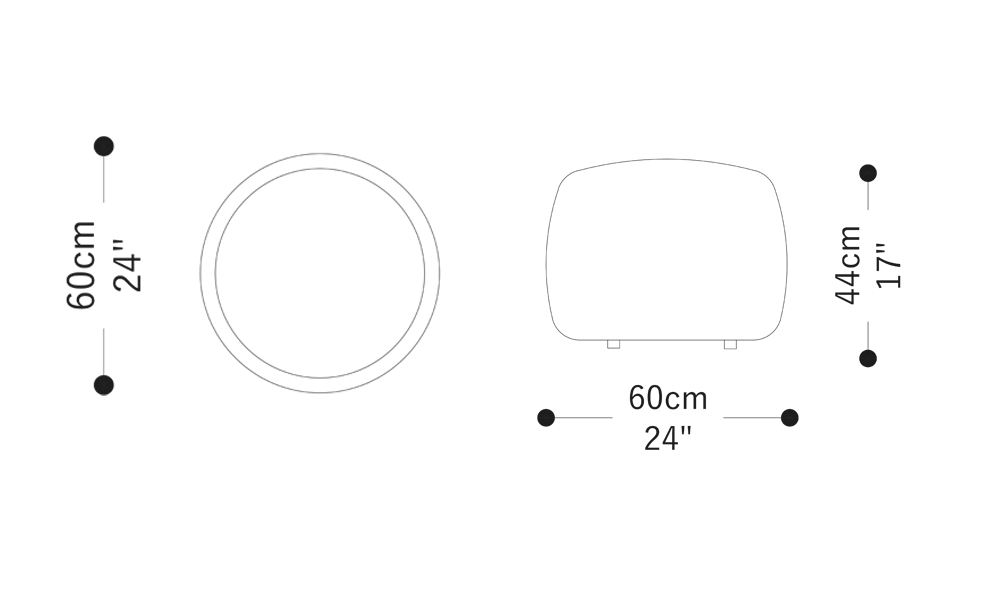 Image of the main dimensions of the product